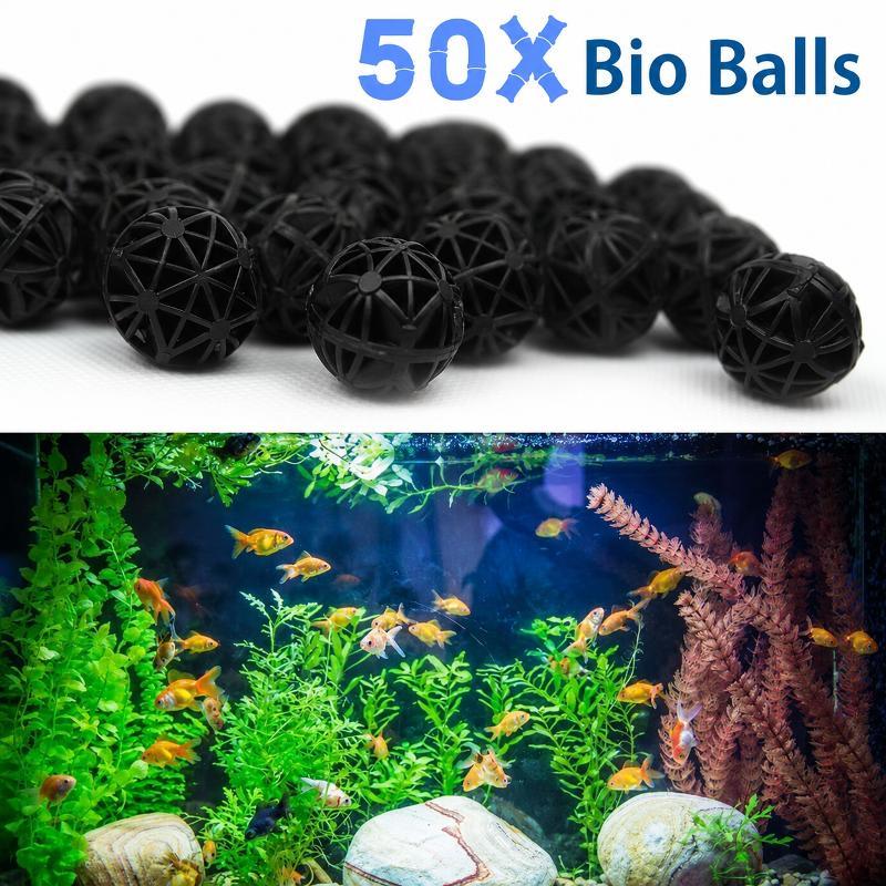 Aquarium Fish Marine - ชุดอุปกรณ์กรองน้ำชีวเคมีสำหรับตู้ปลา 50 ชิ้น ขนาด 16 มม.