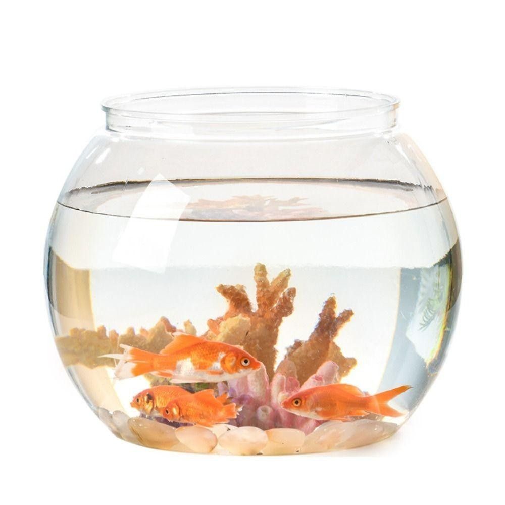 Aquarium Fish In Bowl - ตู้ปลาพลาสติกใสแบบพกพา ทรงกลม ขนาดเล็ก ทนทาน น้ำหนักเบา ตกแต่งบ้าน