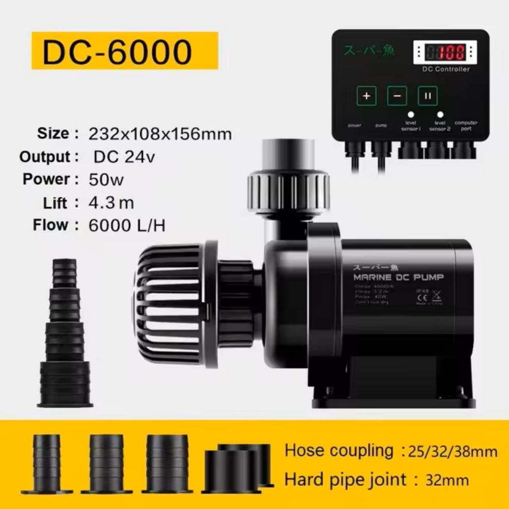 Aquarium Fish Freshwater - ปั๊มน้ำพุสำหรับตู้ปลา DC Ultra-Quiet พร้อมตัวควบคุม สำหรับตู้ปลาทะเล/น้ำจืด บ่อปลา