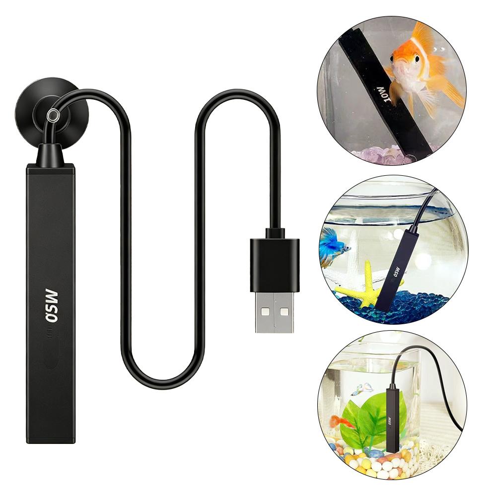 Aquarium Fish In Bowl - ฮีตเตอร์ตู้ปลาขนาดเล็กแบบมินิ USB 5V แท่งทำความร้อนอุณหภูมิคงที่อัตโนมัติ สำหรับตู้ปลาขนาดเล็ก ชามปลาเบต้า