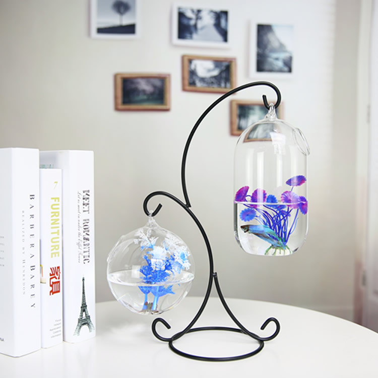 Aquarium Fish In Bowl - Creative Double-Deck ระงับโปร่งใสแขวนถังปลา Infusion ขวด Aquarium