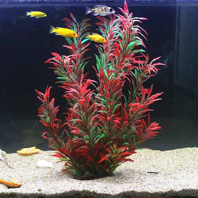 Aquarium Fish Photography - 50 ซม.ถังปลาประดิษฐ์พืชหายากAquariumปลอมไม้ไผ่น้ําหญ้าพลาสติกสีม่วงสีเขียวหญ้าน้ําภูมิทัศน์Decor