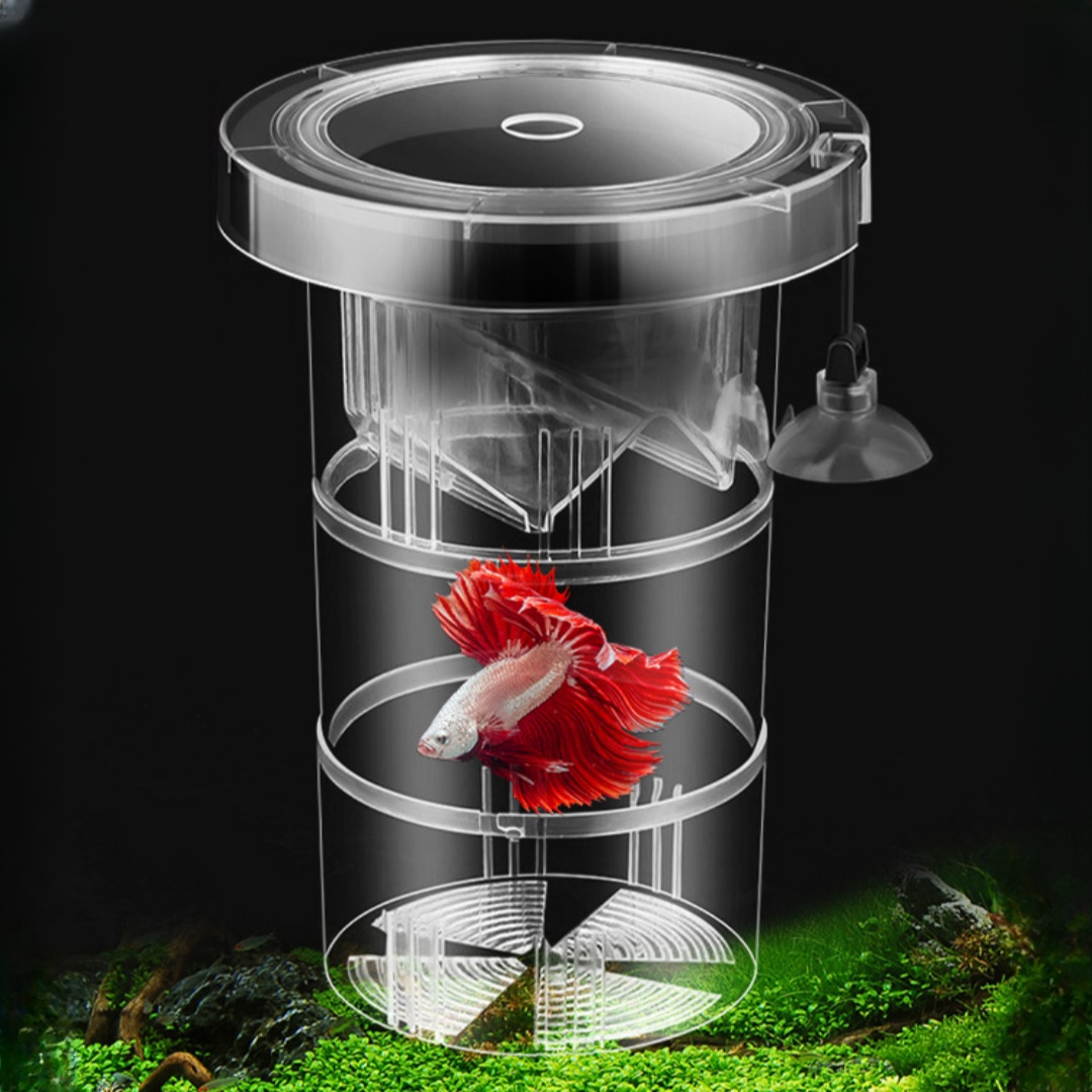 Aquarium Fish Marine - กล่องอะคริลิคสำหรับเพาะพันธุ์ปลาแบบลอยน้ำ ตู้เลี้ยงปลาพร้อมที่ให้อาหาร ตู้ฟักไข่ปลา อุปกรณ์เสริมสำหรับตู้ปลา