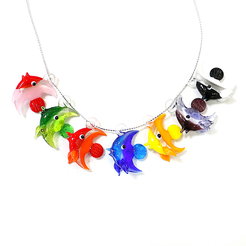 Aquarium Fish Marine - 2ชิ้นขนาดเล็กรูปสัตว์ทะเลจี้น่ารักแก้วทะเลปลาเสน่ห์ใช้สำหรับเครื่องประดับ DIY สร้อยคอต่างหูทำอุปกรณ์เสริมหรืออุปกรณ์ตกแต่งพิพิธภัณฑ์สัตว์น้ำ