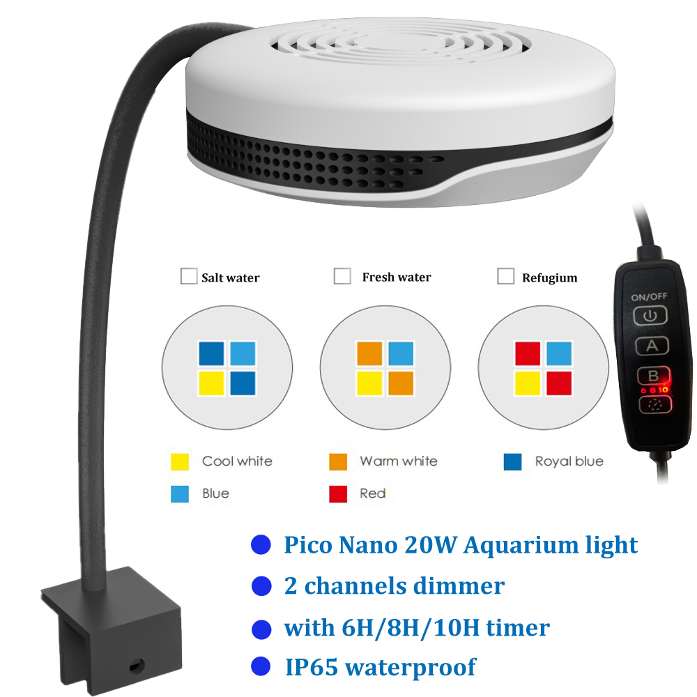 Refugium Light Nano - ไฟตู้ปลา LED แบบหนีบ 20W รุ่น Spectra