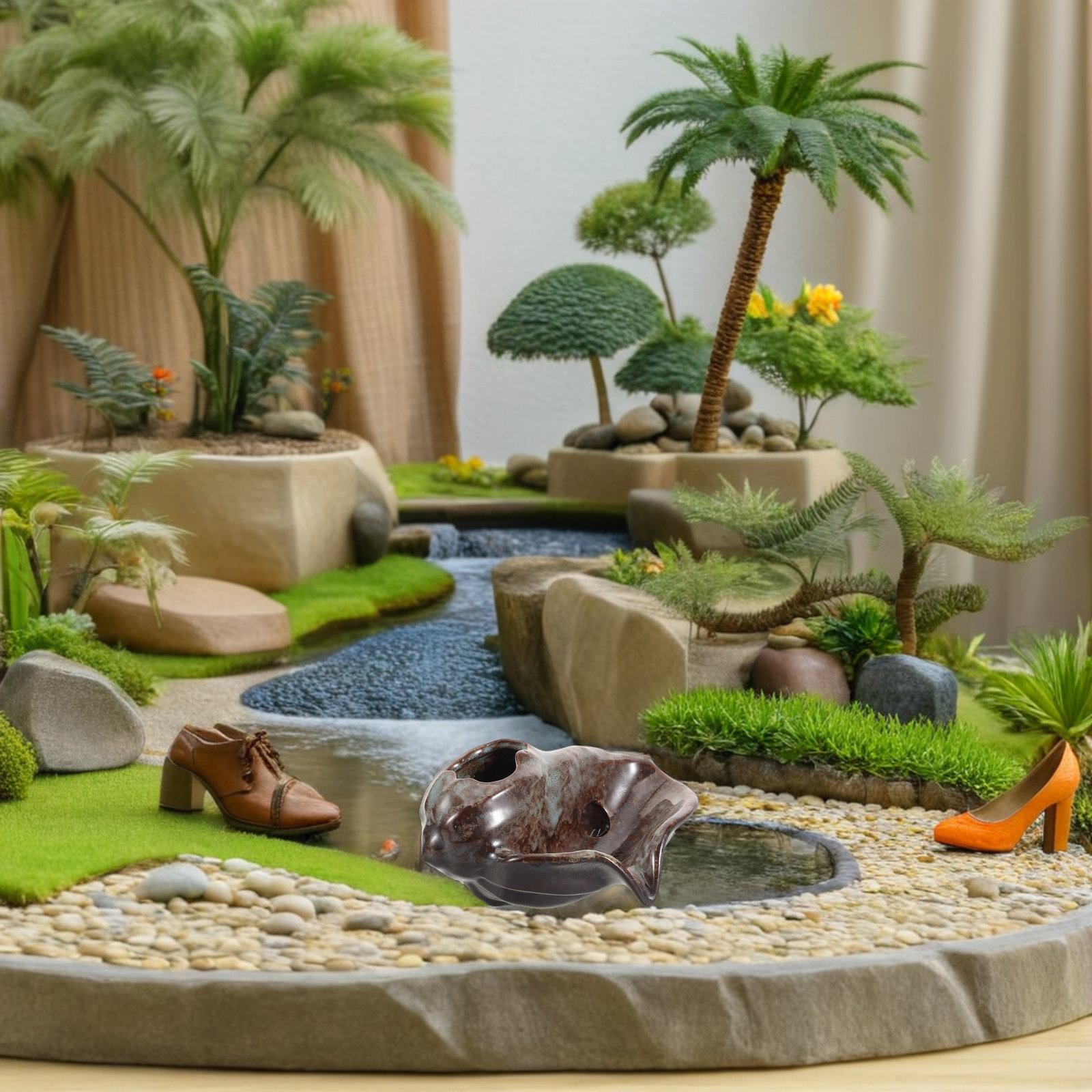 น้ำพุเซรามิกทรงกระบอก ดีไซน์น้ - Fish Aquarium Home บทวิจารณ์และราคา