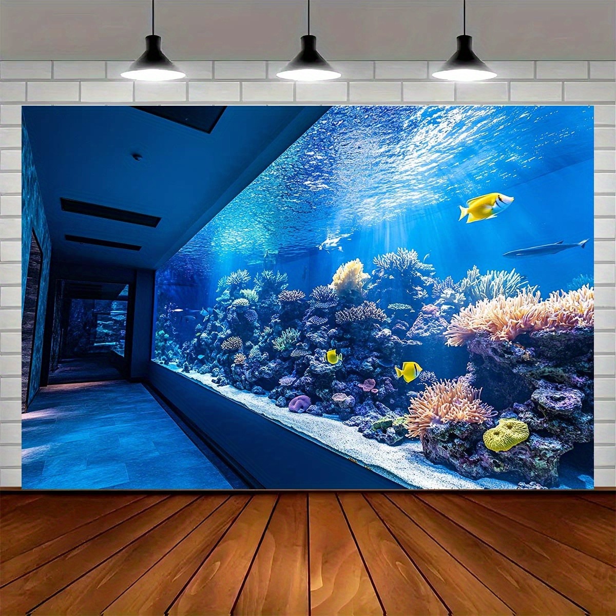 พรมแขวนผนังลายปะการังใต้น้ำสีส - Fish Aquarium Home บทวิจารณ์และราคา