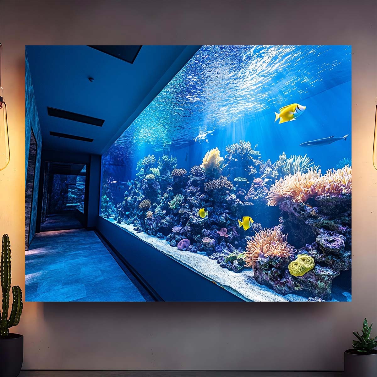 พรมแขวนผนังลายปะการังใต้น้ำสีส - Fish Aquarium Home บทวิจารณ์และราคา