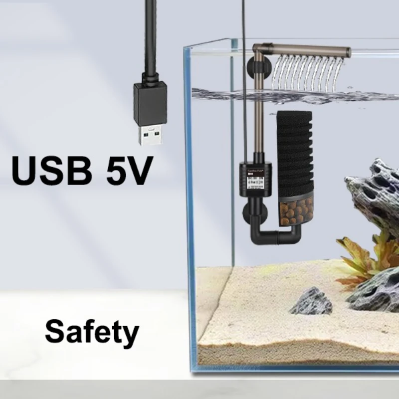 Quiet Aquarium Filter USB Bio- - Aquarium Fish In Bowl บทวิจารณ์และราคา